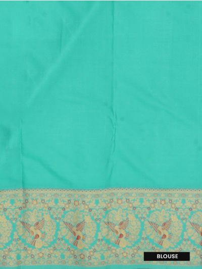 GraceCharm Art Silk Floral Jaal with Contrast Bird Border Saree

