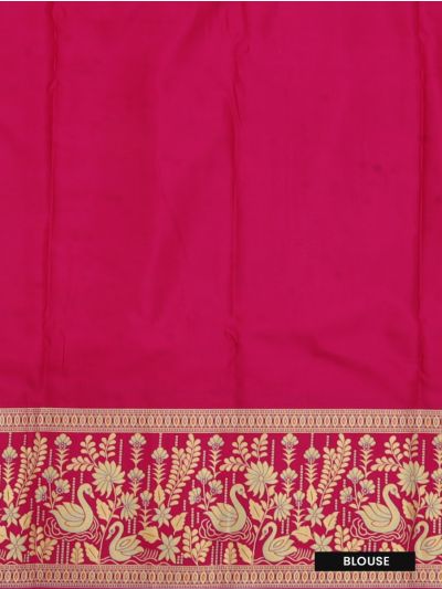 GraceCharm Art Silk Floral Jaal with Floral Border Saree