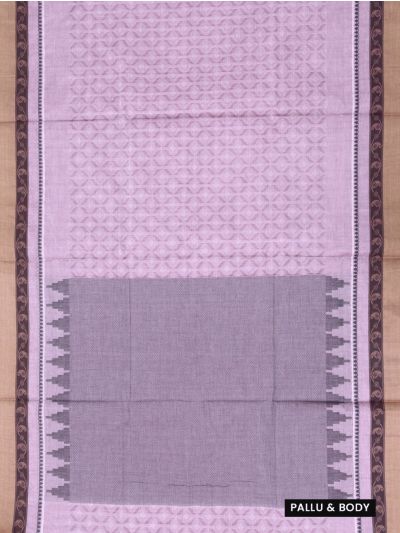 GraceCharm Kovai Cotton Geometric with Contrast Border Saree