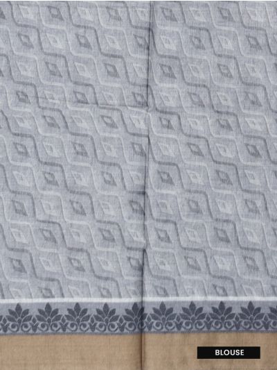 GraceCharm Kovai Cotton Diagonal Wave with Floral Jaal Pallu Saree