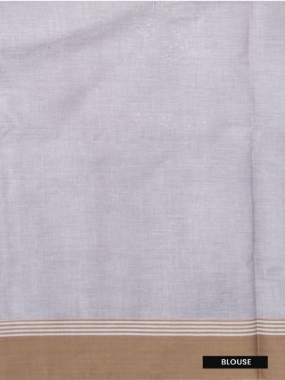 GraceCharm Kovai Cotton Plain with Geometric Striped Pallu Saree