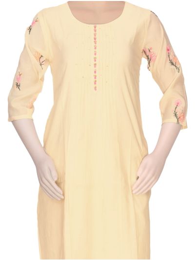 Graceful Muse Readymade Floral Embroidered with Pintuck Design Salwar Kameez