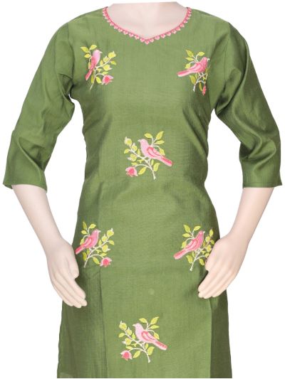Graceful Muse Readymade Bird Embroidered Floral Dupatta Salwar Kameez