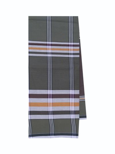 Men’s Premium Cotton Plaid Checked Design With Horizontal Bands Lungi
