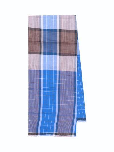 Men’s Premium  Horizontal And Vertical Grid Bands Cotton Lungi