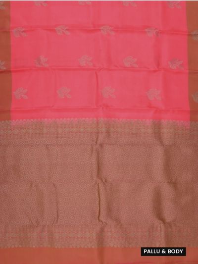 Gracecharm Art Soft Silk Leaf Butta with Geometric Zari Pallu Saree