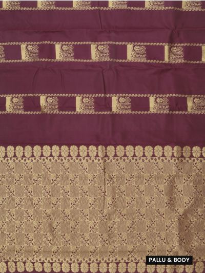 Gracecharm Art Soft Silk Floral Stripes with Chevron Pallu Saree