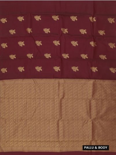 Gracecharm Art Soft Silk Paisley Butta with Floral Zari Pallu Saree