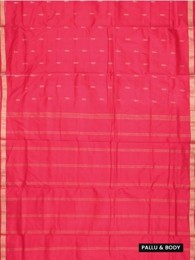 Traditional Nine Yards Silk Pink Paisley Butta Striped Pallu Saree