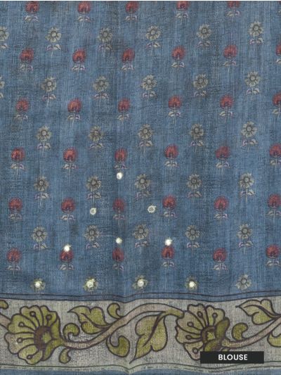 GraceCharm Semi Jute Bird Butta with Twin Peacock Pallu Saree