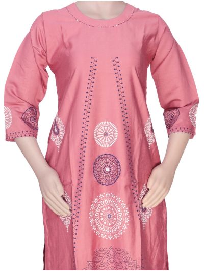 Graceful Muse Readymade Dusty Rose Mandala Motif Salwar Kameez