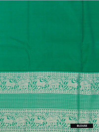 GraceCharm Art Silk Plum Purple Peacock Butta Emerald Green Zari Pallu Saree