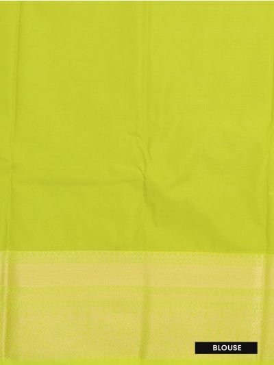 GraceCharm Art Silk Purple Gold Butta with Lime Green Brocade Pallu Saree