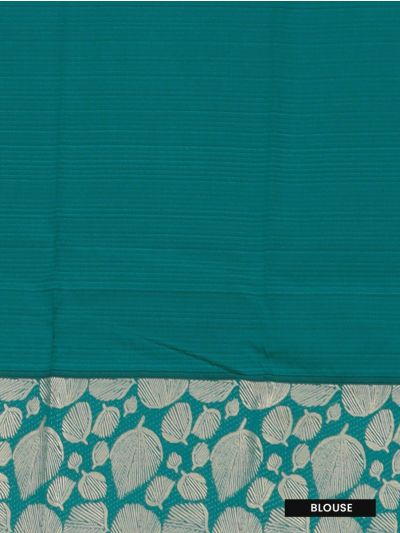 GraceCharm Art Silk Coral Red Checked with Floral Brocade Pallu Saree