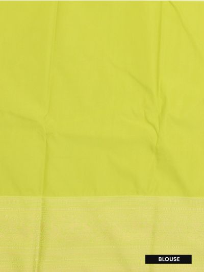 GraceCharm Art Silk Rani Pink Zari Striped Butta with Lime Green Pallu Saree