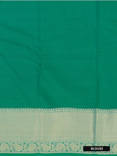 GraceCharm Art Silk Baby Pink Checks Paisley Butta with Sea Green Border Saree