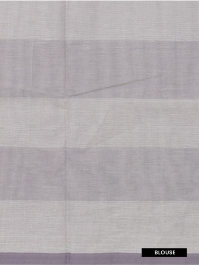 GraceCharm Cotton Lavender Grey Floral Butta with Floral Vine Pallu Saree