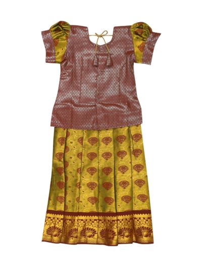 Charming Girls Readymade Art Silk Pattu Pavadai Set