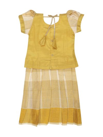 Charming Girls Readymade Stone Work Art Silk Pattu Pavadai Set