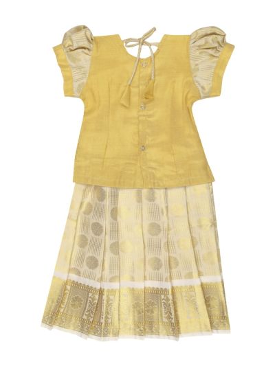 Charming Girls Readymade Stone Work Art Silk Pattu Pavadai Set