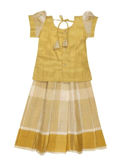 Charming Girls Readymade Stone Work Art Silk Pattu Pavadai Set
