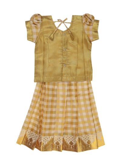 Charming Girls Readymade Stone Work Art Silk Pattu Pavadai Set