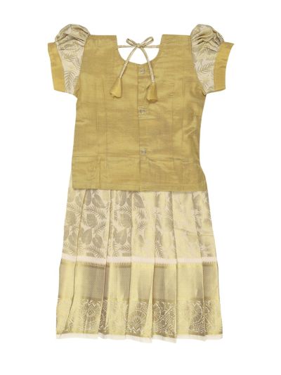 Charming Girls Readymade Stone Work Art Silk Pattu Pavadai Set