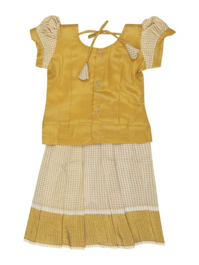 Charming Girls Readymade Stone Work Art Silk Pattu Pavadai Set