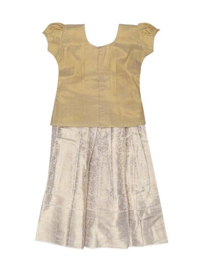 Charming Girls Readymade Stone Work Art Silk Pattu Pavadai Set
