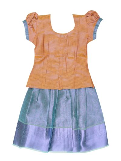 Charming Girls Readymade Art Silk Pattu Pavadai Set