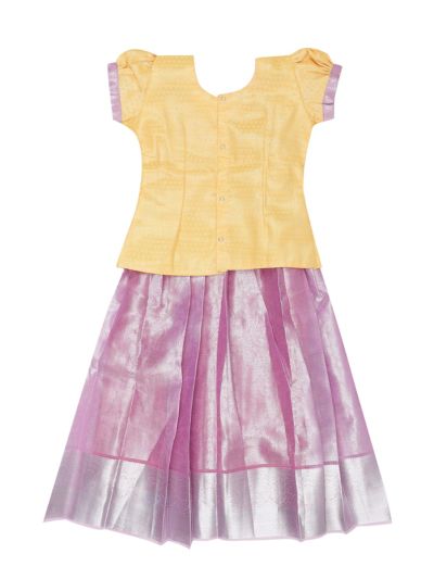 Charming Girls Readymade Art Silk Pattu Pavadai Set
