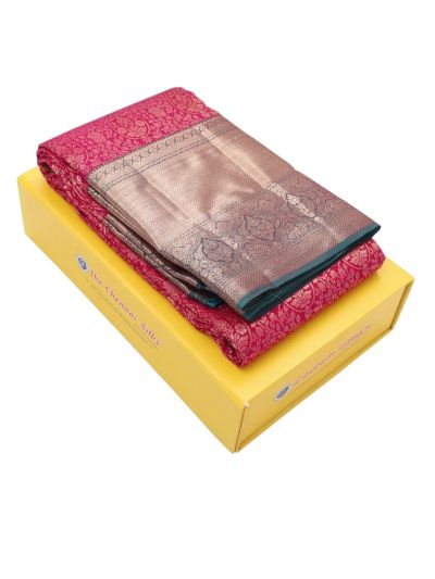 Vivaha Pure Silk Kanchipuram Wedding Jacquard Floral Motif with Zari Border Saree