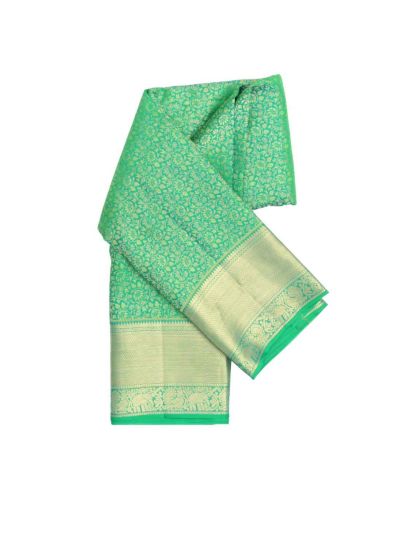 Vivaha Pure Silk Kanchipuram Wedding Jacquard Floral Jaal Motifs with Zari Border Saree