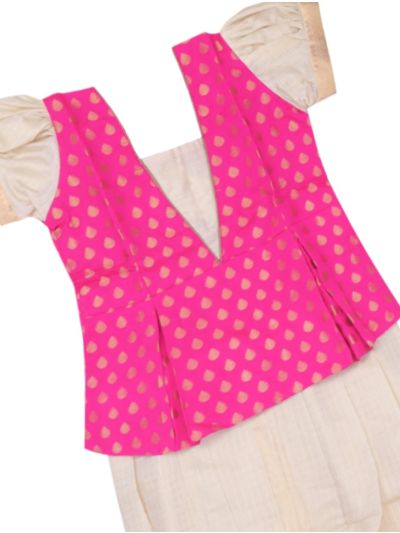 Charming Girls Readymade Art Silk Pattu Pavadai Set