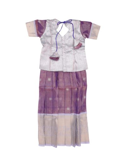 Charming Girls Readymade Art Silk Pattu Pavadai Set