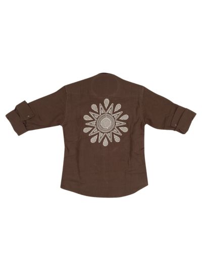 Gracecharm Boys Muslin Cotton Casual Full Sleeve Shirt