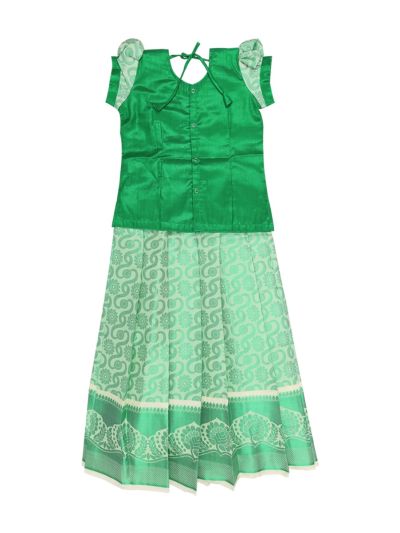 Charming Girls Readymade Stone Work Art Silk Pattu Pavadai Set