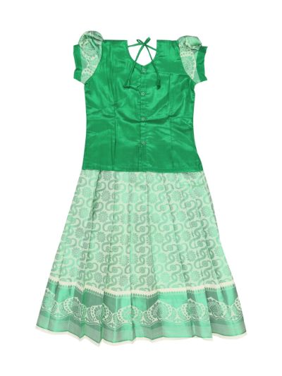Charming Girls Readymade Stone Work Art Silk Pattu Pavadai Set