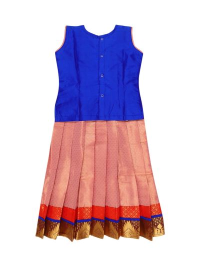Charming Girls Readymade Stone Work Art Silk Pattu Pavadai Set