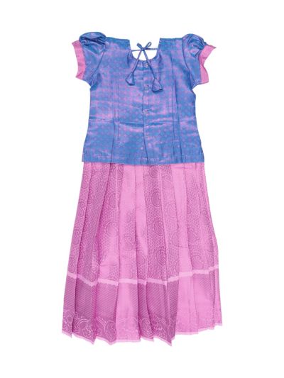 Charming Girls Readymade Stone Work Art Silk Pattu Pavadai Set