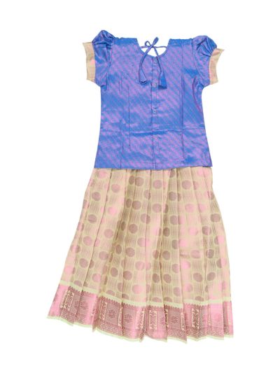 Charming Girls Readymade Stone Work Art Silk Pattu Pavadai Set