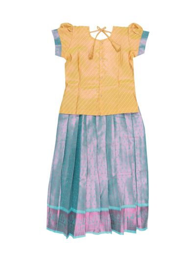 Charming Girls Readymade Stone Work Art Silk Pattu Pavadai Set