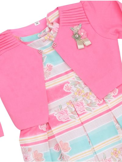 Graceful Essence Slub Cotton Girls Fancy Readymade Western Frock