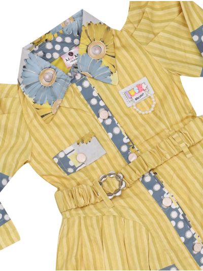 Graceful Essence Satin Mix Girls Fancy Readymade Western Dress