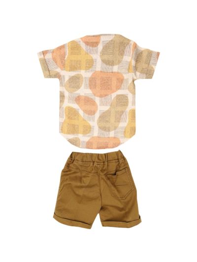 Graceful Essence Boys Trendy Cotton Printed Shirt and Shorts Set