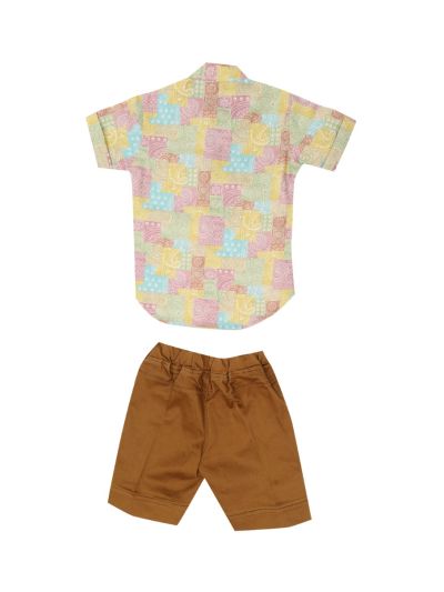 Graceful Essence Boys Trendy Cotton Printed Shirt and Shorts Set