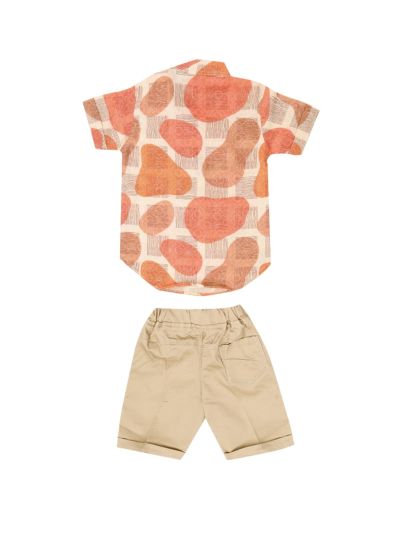 Graceful Essence Boys Trendy Cotton Printed Shirt and Shorts Set