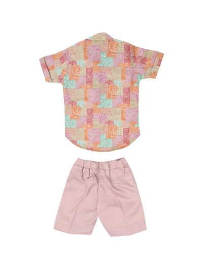 Graceful Essence Boys Trendy Cotton Printed Shirt and Shorts Set