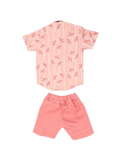 Graceful Essence Boys Trendy Cotton Printed Shirt and Shorts Set