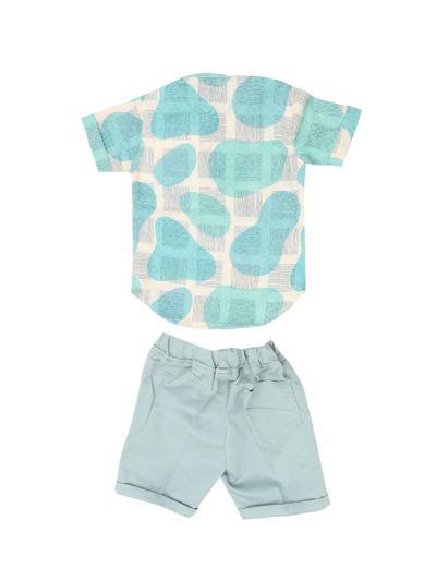 Graceful Essence Boys Trendy Cotton Printed Shirt and Shorts Set